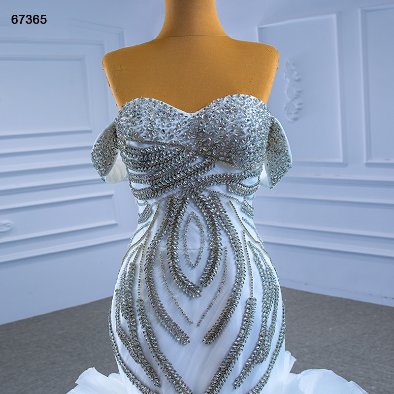  Diamond mermaid wedding dress Ruffle beaded wedding gown 2022 